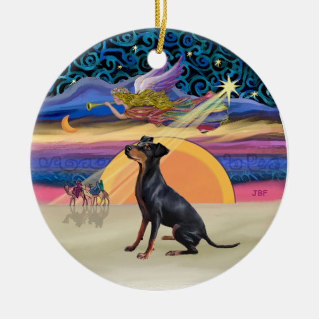 Xmas Star - Manchester Terrier Ceramic Ornament (Front)