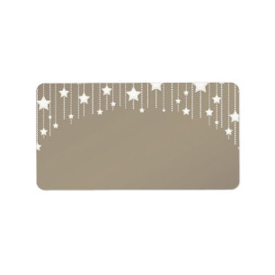 Xmas stars garland white and beige craft label