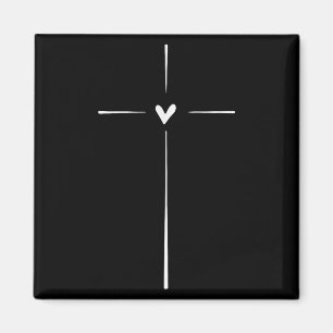 Xmas Store Uni Modern Black Heart Religious Magnet