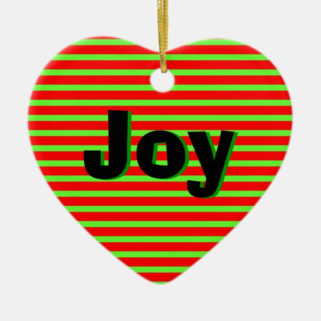 Xmas Stripe Ceramic Ornament (Front)