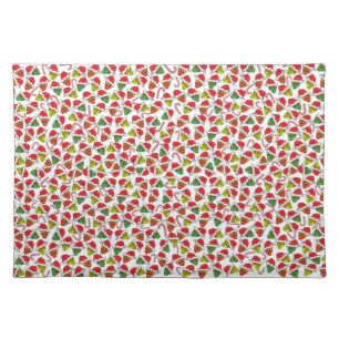Xmas Sugar Skull Cloth Placemat