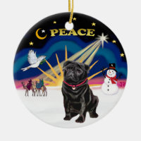 Xmas Sunrise - Black Pug