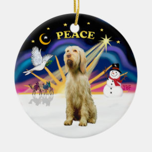 Xmas Sunrise - Spinone Italiano (wheaten) Ceramic Ornament