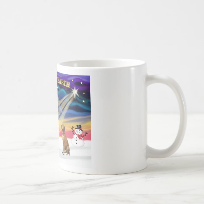 Xmas Sunrise   Vizsla 1 Coffee Mugs