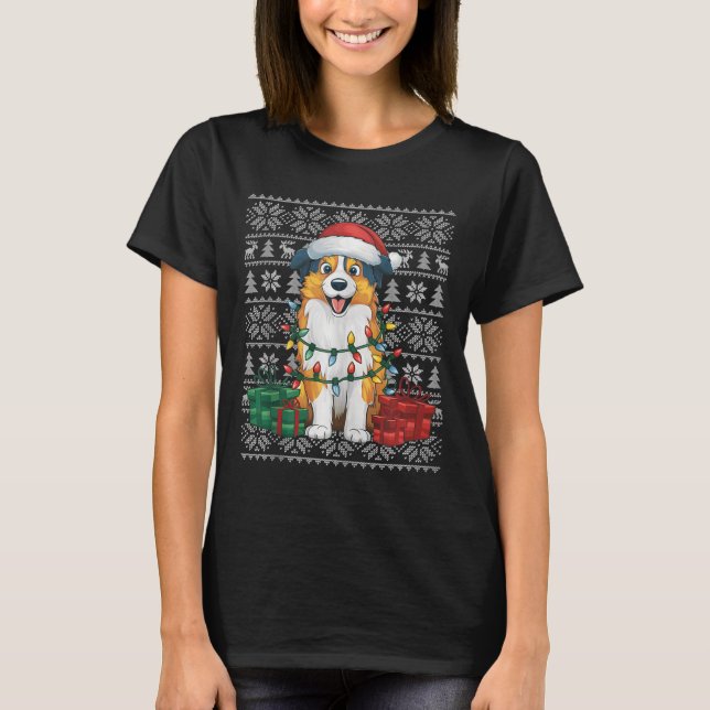 Xmas Sweater Style Ugly Australian Shepherd Dog Ch (Front)