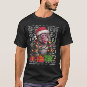 Xmas Sweater Style Ugly Santa Hat Baboon Christmas