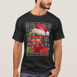 Xmas Sweater Style Ugly Santa Hat Strawberry Fruit