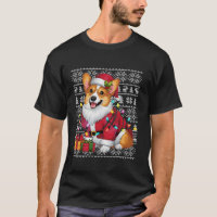 Xmas Sweater Style Ugly Santa Welsh Corgi Dog Chri