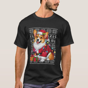 Xmas Sweater Style Ugly Santa Welsh Corgi Dog Chri