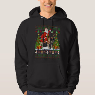 Xmas Sweater Ugly Santa Riding English Mastiff Dog