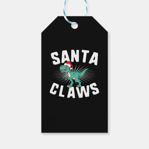 Xmas T_Rex Christmas Santa Claws   Gift Tags