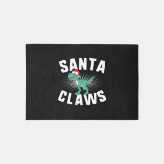 Xmas T-Rex Christmas Santa Claws Rug