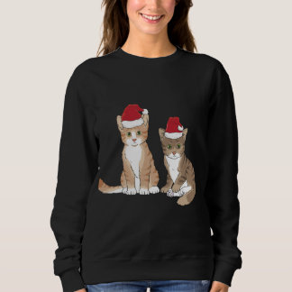 Xmas Tabby Kitten Red Santa Hat Meow Cute Christma Sweatshirt