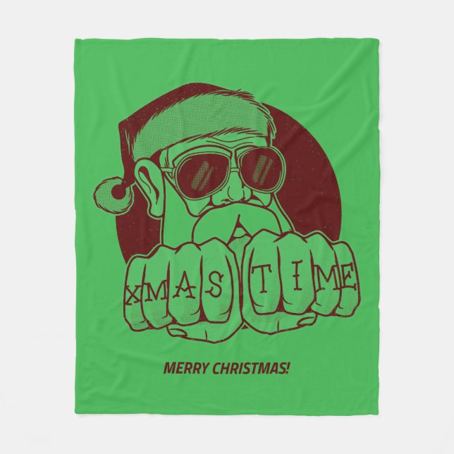 Xmas Time Fleece Blanket (Front)