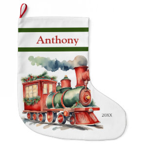Xmas Train Boys Large Christmas Stocking