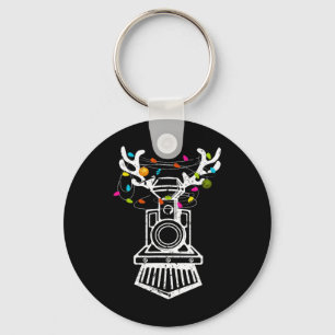 Xmas Train Reindeer Christmas Railroad Keychain