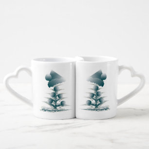 Xmas tree coffee mug set
