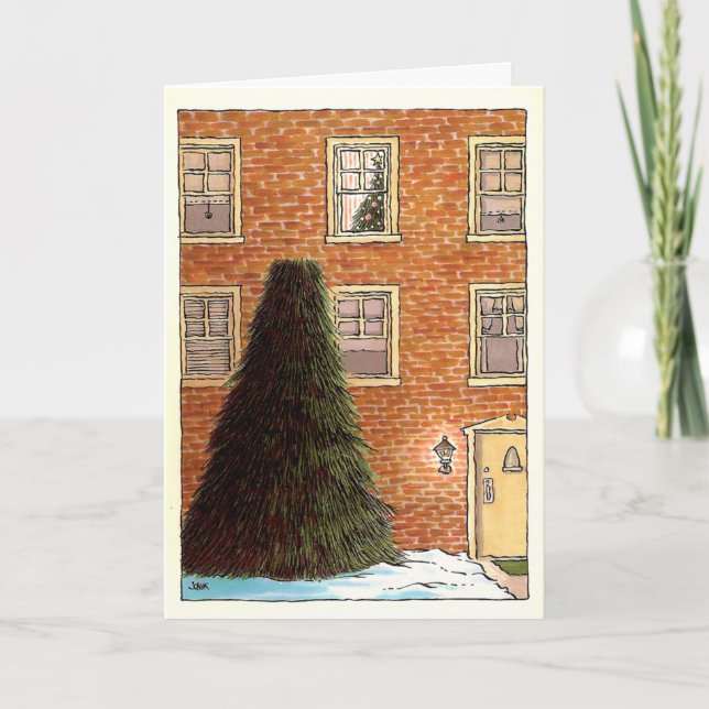Xmas Tree Cut Holiday Card (Front)