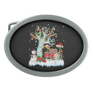 Xmas Tree Decoration Lights Musical Drum Christmas Belt Buckle
