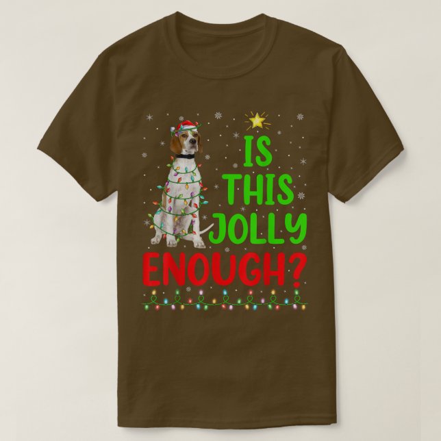 Xmas Tree Is This Jolly Enough English Pointer Chr T-Shirt (Design Front)