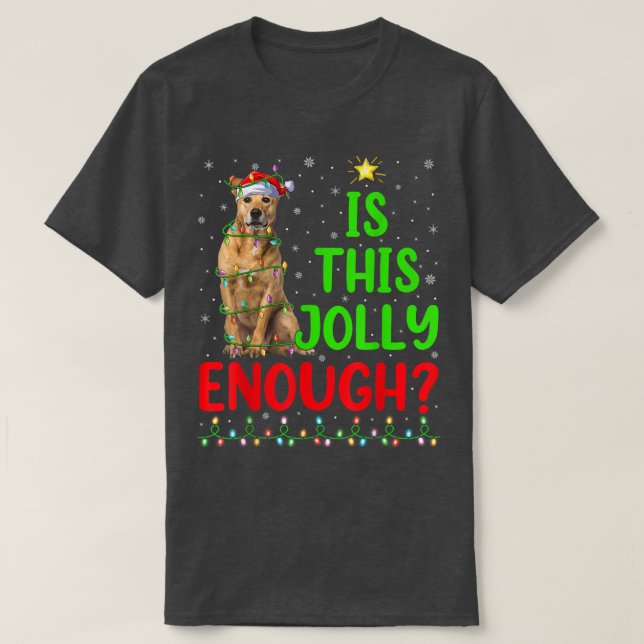 Xmas Tree Is This Jolly Enough Rhodesian Ridgeback T-Shirt (Design Front)