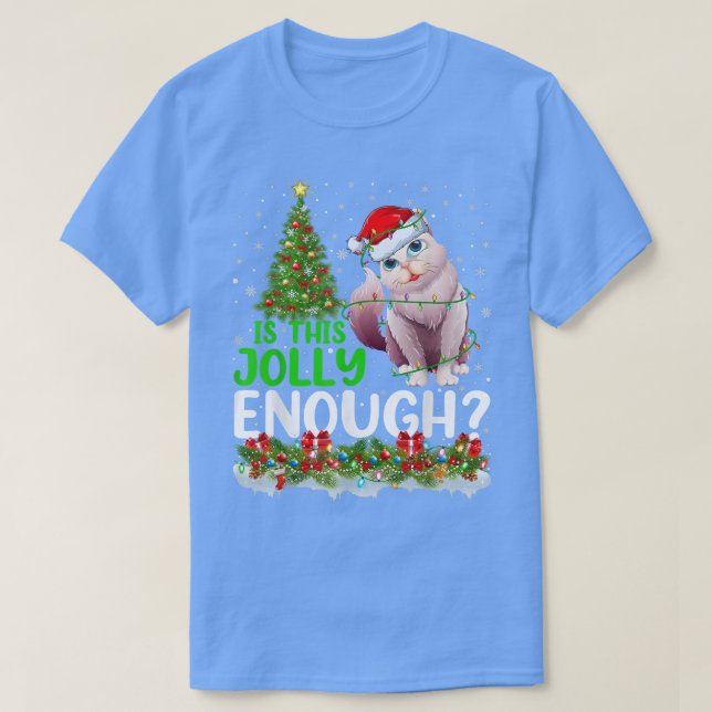 Xmas Tree Is This Jolly Enough Santa Balinese Cat  T-Shirt (Design Front)