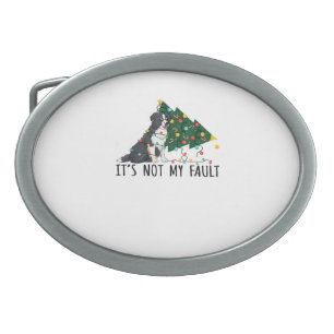 Xmas Tree It Is Not My Fault Border Collie Dog Chr Belt Buckle
