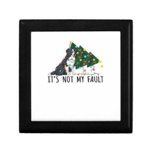Xmas Tree It Is Not My Fault Border Collie Dog Chr Gift Box