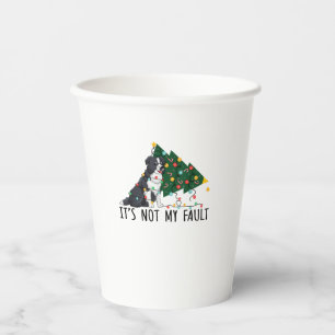 Xmas Tree It Is Not My Fault Border Collie Dog Chr Paper Cups