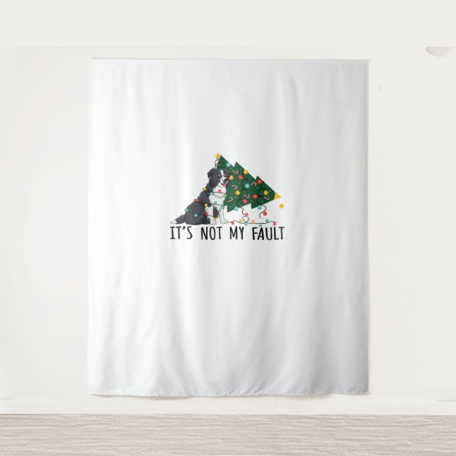 Xmas Tree It Is Not My Fault Border Collie Dog Chr Tapestry (Front)