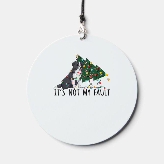 Xmas Tree It Is Not My Fault Border Collie Dog Chr Wind Chime (Front)