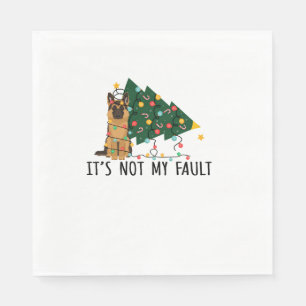 Xmas Tree It Is Not My Fault German Shepherd Dog C Napkins