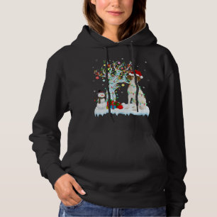 Xmas Tree Lighting Santa Hat Brittany Spaniel Dog Hoodie