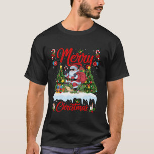 Xmas Tree Lighting Santa Riding Frog Christmas T-Shirt