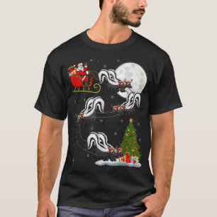 Xmas Tree Lighting Santa Riding Skunk Christmas T T-Shirt