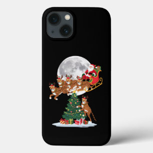 Xmas Tree Lights Funny Santa Riding Cheetah iPhone 13 Case