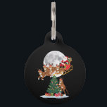 Xmas Tree Lights Funny Santa Riding Cheetah  Pet ID Tag<br><div class="desc">Xmas Tree Lights Funny Santa Riding Cheetah Christmas</div>
