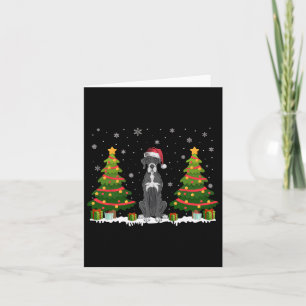 Xmas Tree Lights Great Dane Dog Santa Hat Christma Card