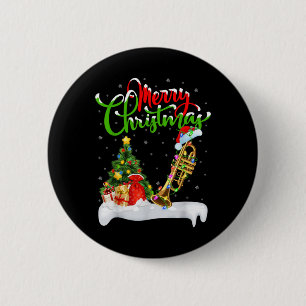 Xmas Tree Lights Santa Hat Musical Trumpet Christm Button