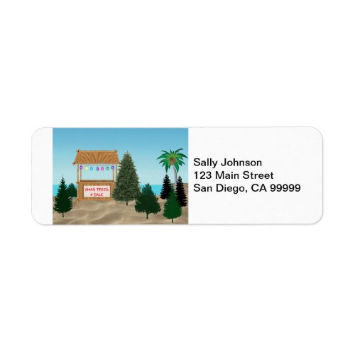 Xmas Tree Lot at the Beach Label