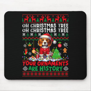Xmas Tree Ornaments Are History Sweater Santa Beag Mouse Pad