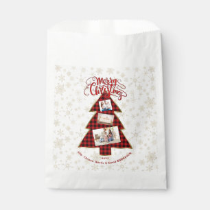 Xmas Tree Red Buffalo Gold Photo Merry Christmas Favor Bag