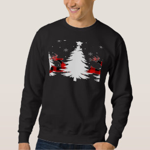 Xmas Tree Red Buffalo Plaid Reindeer Merry Christm Sweatshirt