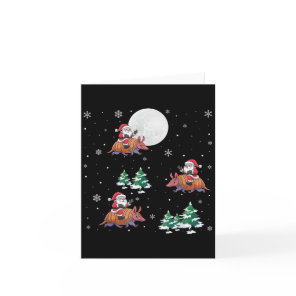 Xmas Tree Santa Riding Armadillo Funny Christmas  Card