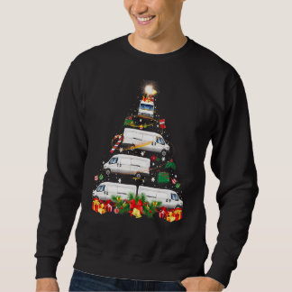 Xmas Tree Van Xmas Lights Tree Driver  Family Chri Sweatshirt