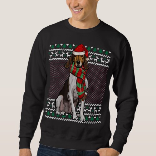 Xmas Treeing Walker Coonhound Dog Santa Hat Ugly C Sweatshirt