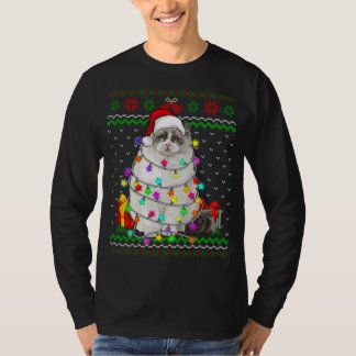 Xmas Ugly Sweater Christmas Lights Cat Kitten Love