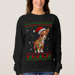 Xmas Ugly Sweater Christmas Lights Chihuahua Dog L