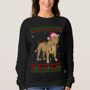 Xmas Ugly Sweater Christmas Lights Pitbull Dog Lov