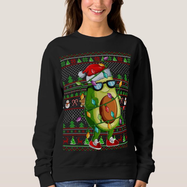 Xmas Ugly Sweater Style Lighting Avocado Christmas (Front)
